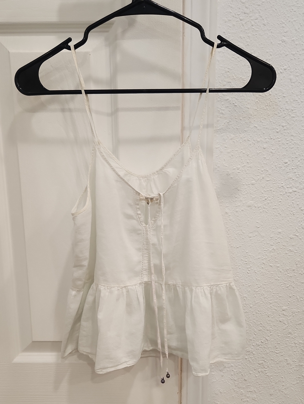 Aerie Spaghetti-Strap Tie-Front Peplum Camisole